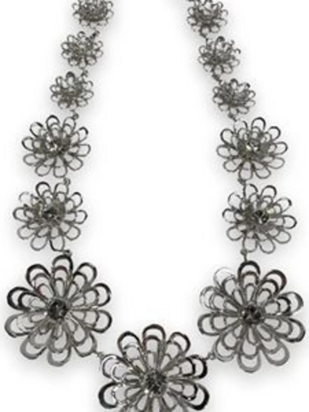 Kate Spade Silver Tone Flower Statement Necklace
